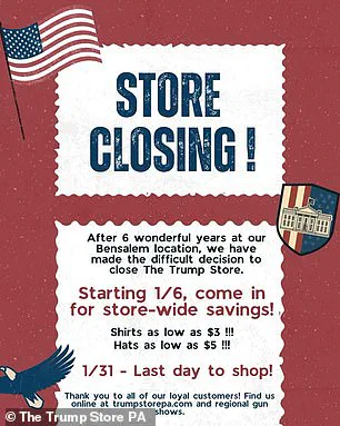 Trump Store Closes Doors After Six Years: Final Sale on January 6 as MAGA Hub Shuts Down