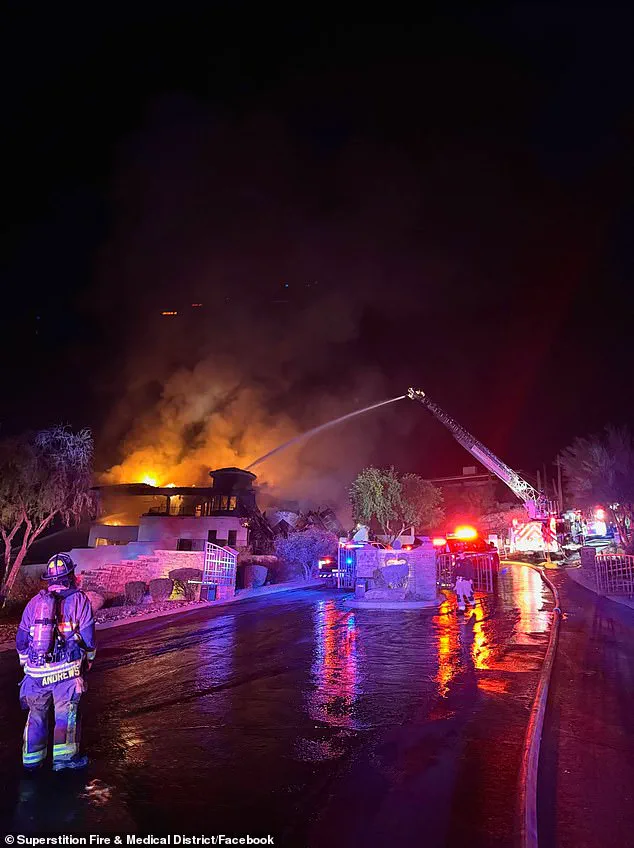 Luxurious Arizona Home in Gold Canyon Destroyed in Fire, Leaving Smoldering Ruins
