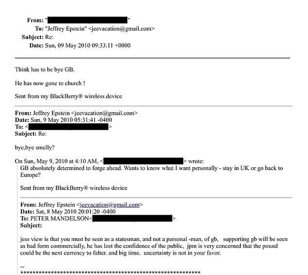 Democrats Demand Mandelson Testify on Epstein Ties, DOJ Files Link to 2008 Financial Crisis