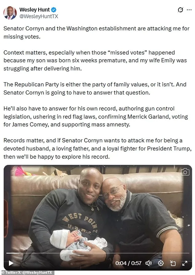 Republican Congressman Wesley Hunt Faces Scrutiny Over Conflicting Health Claims and Record of Absentee Voting