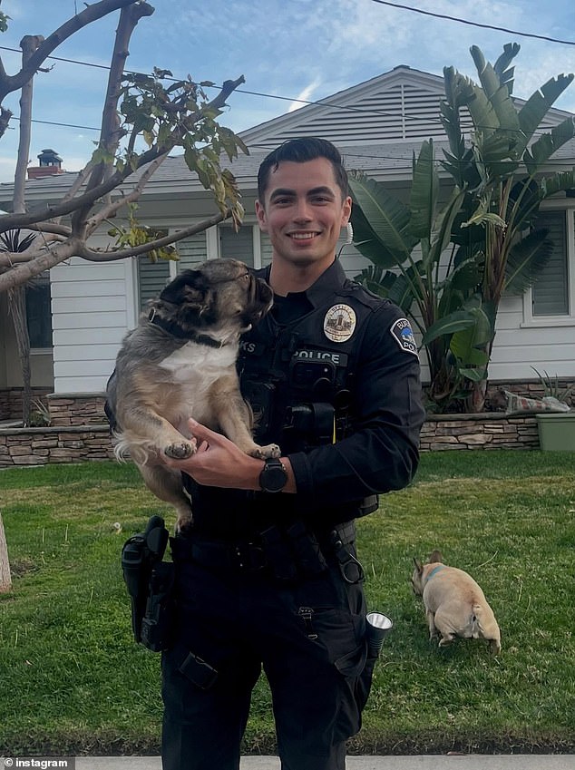 California Police Officer Becomes Internet Sensation After Viral Photo with French Bulldogs