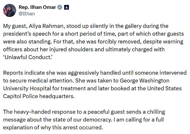 State of the Union Protest Sparks Controversy: Ilhan Omar and Aliya Rahman at Center of Debate Over Disability Rights and Legislative Etiquette