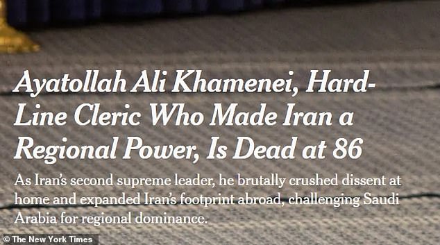 New York Times Faces Backlash Over 'Soft' Headline on Khamenei's Death as Critics Demand Condemnation