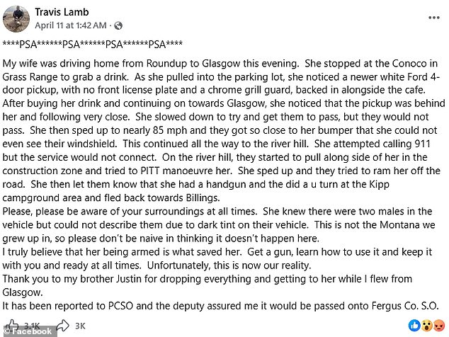 Unmarked Pickup Truck Harasses Woman on Montana Highway