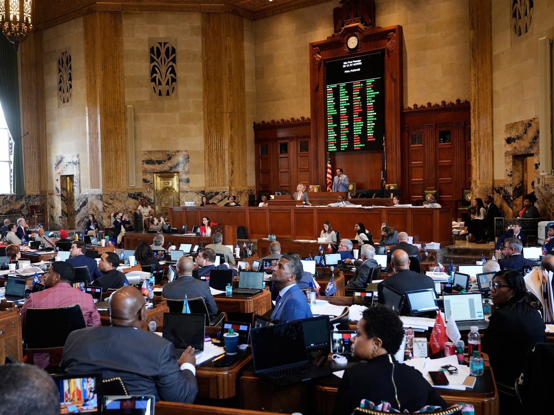 Louisiana lawmakers approve new map dismantling two majority-Black districts.