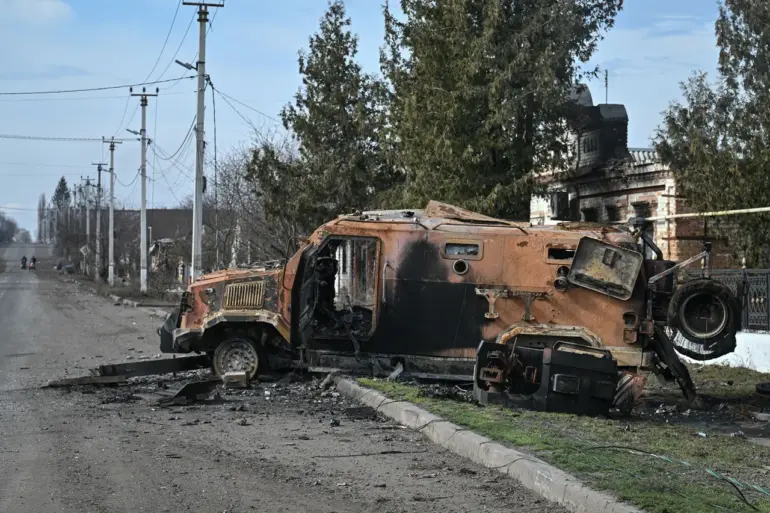 Russian Armored Personnel Carrier Destroyed in Ukraine Rotation Exercise