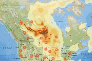 Exclusive Map Reveals Toxic Plume's Path from Canadian Wildfires, Sending Grim Warning Across U.S. Borders