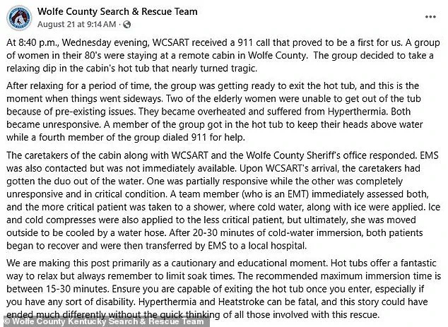 Hot Tub Incident in Campton, Wolfe County Highlights Life-Threatening Risks for Elderly Women